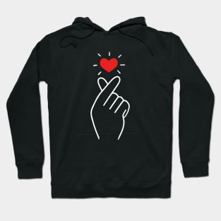 Minimal Finger heart Hoodie